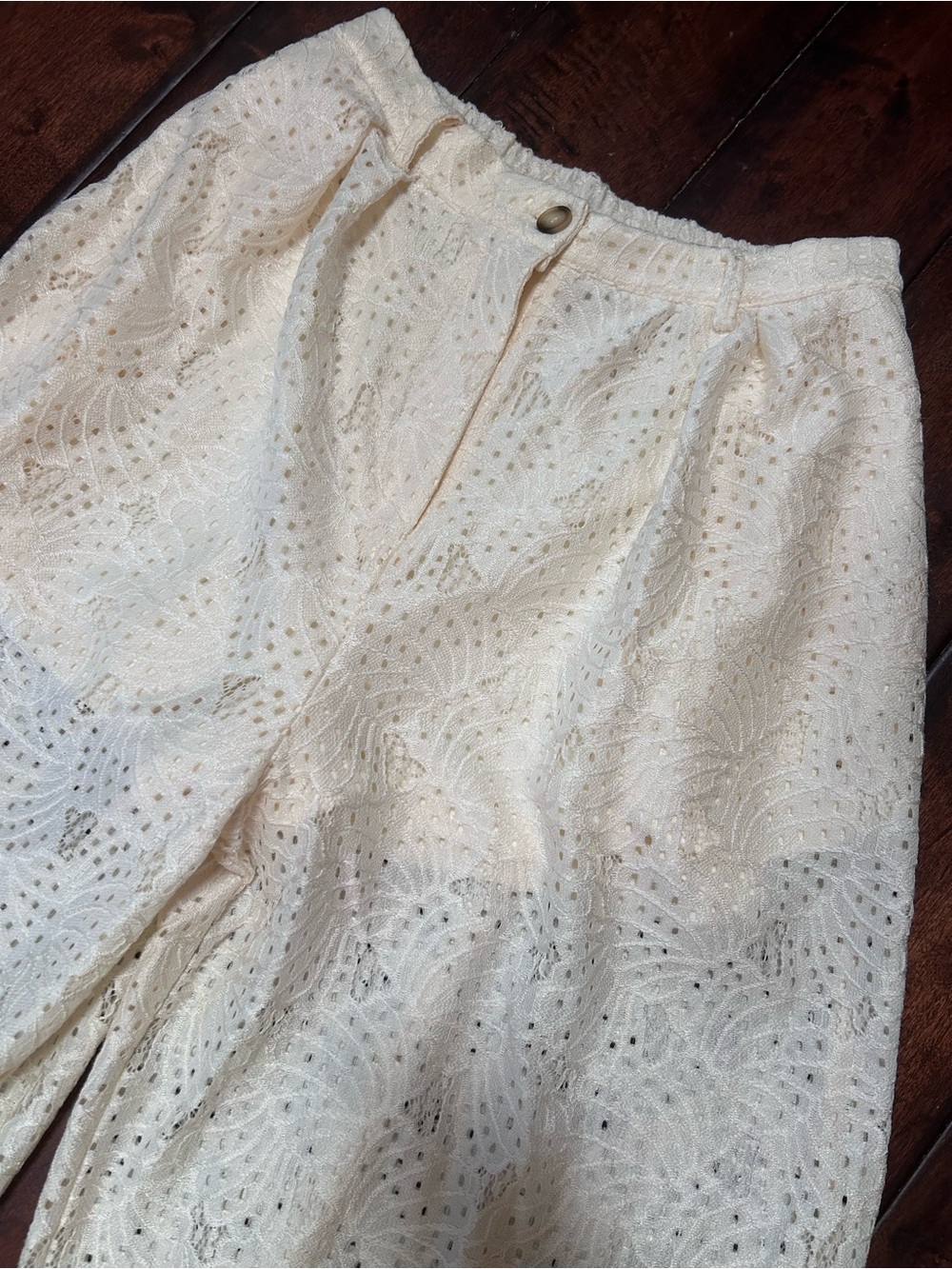 Vici Cream Lace Wide-Leg Pants